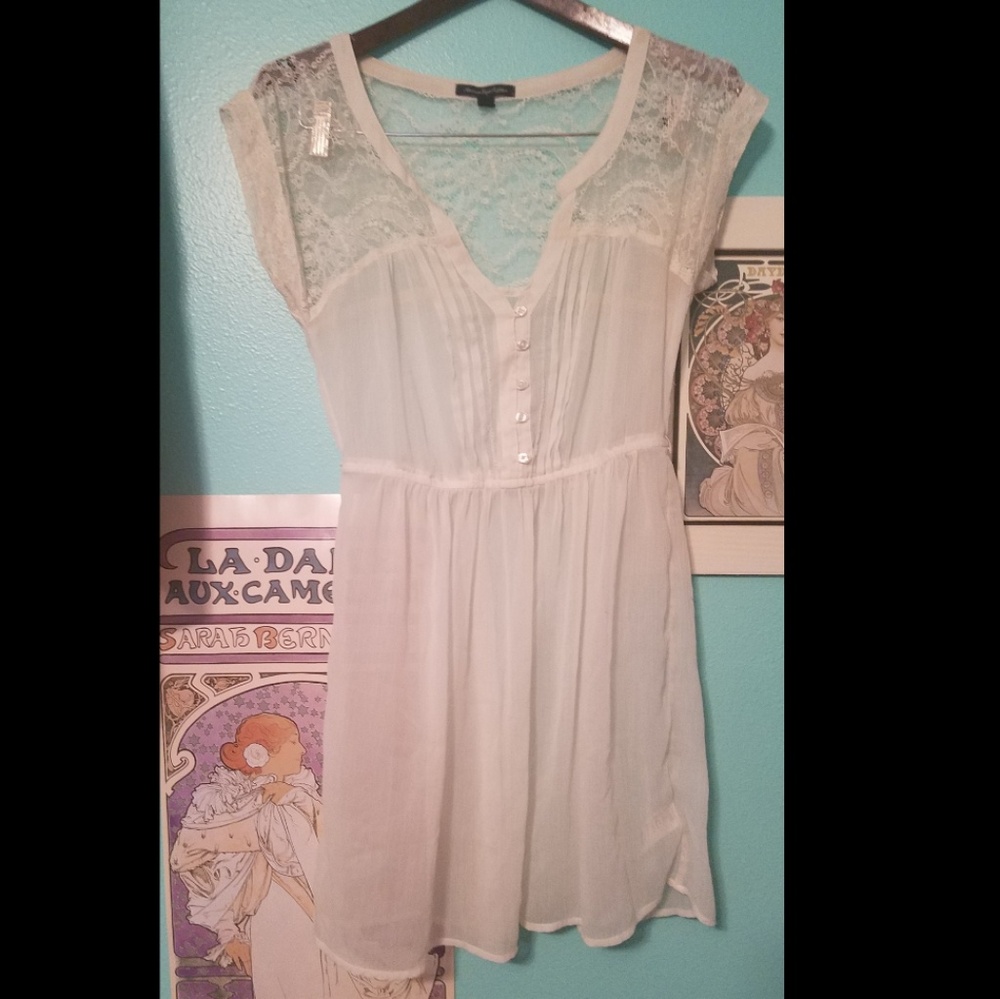 American Eagle Outfitters sheer white dress